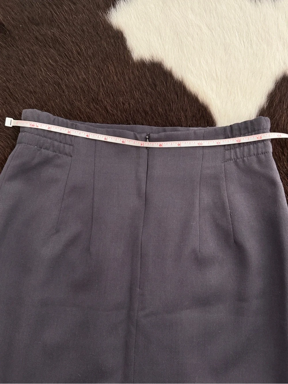 Vintage Gray High Waist Pleated Detail Pencil Mini Skirt S